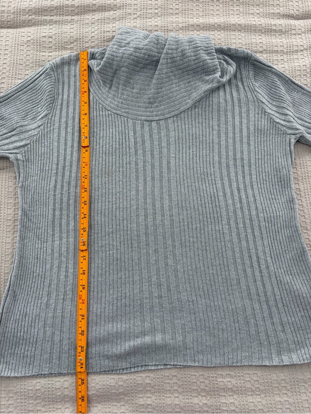 Joseph A Silver Gray Ribbed Cowl Neck Sweater XL Metallic - Picture 11 of 11